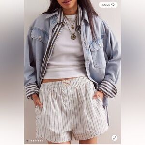 We The Free Day To Day Striped Boxers in Ivory NWT Retail $38
